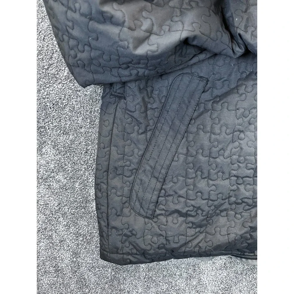 Volcom Thermonite Jacket Womens S Faux Puzzle Print Parka Hooded‎ Snow Black